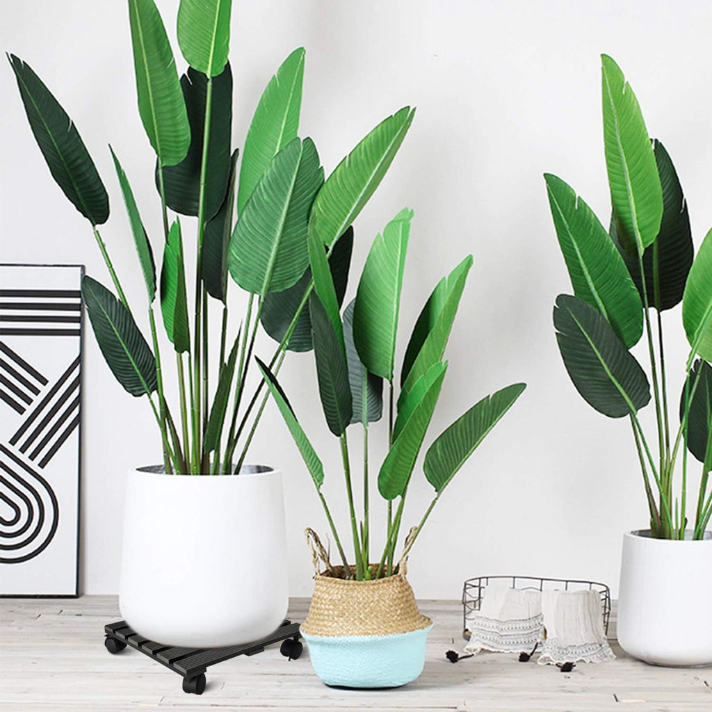 Plant Caddy Heavy Duty Plant Pot with 5 Rolling Wheels Indoor/Outdoor Holds up to 14 Inches and 150 Lbs Strong and Sturdy Design (14 Inch Square, Charcoal)