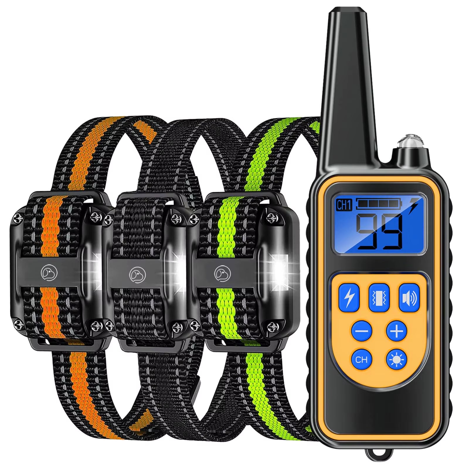 Smart Dog Shock Collar, Dog Training Collar with Remote, Waterproof Shock Collar for Large Medium Small Dogs, Training Collar Fo