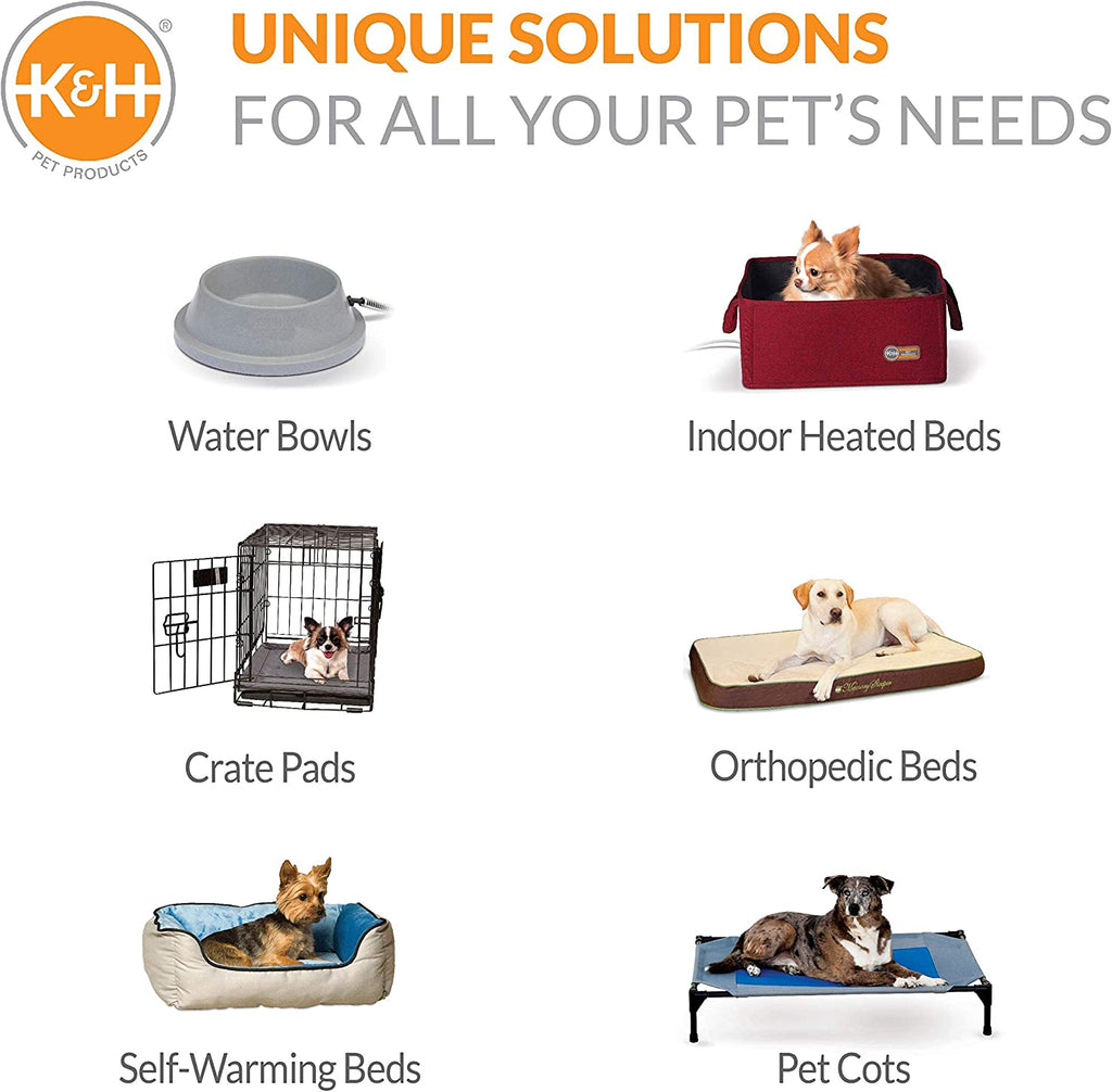 K&H Pet Products Bolster Dog Cot, Cooling Indoor Outdoor Elevated Cot Hammock Dog Bed with Removable Washable Bolsters, Washable Mesh Cover, Raised Metal Frame - Medium 32 X 25In Chocolate