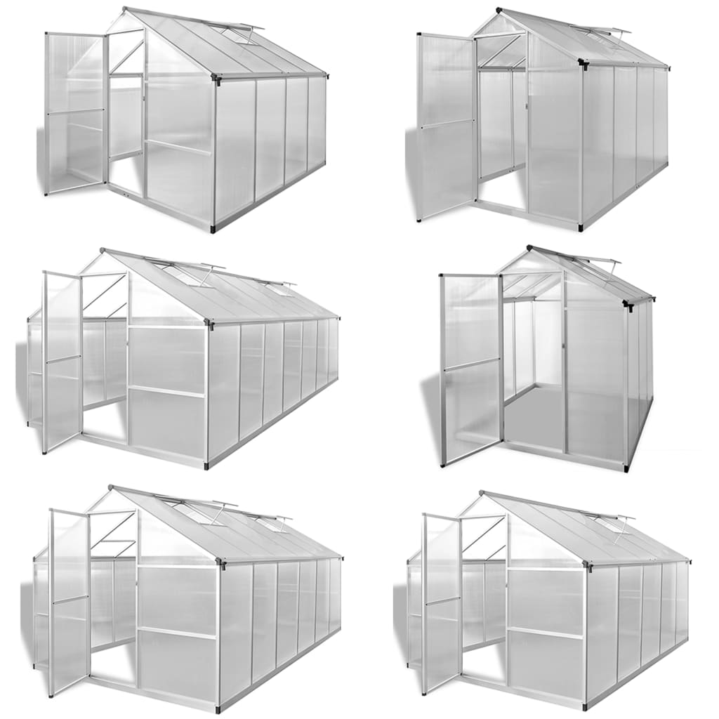 vidaXL Greenhouse Outdoor Grow House Green House with Base Frame Aluminum